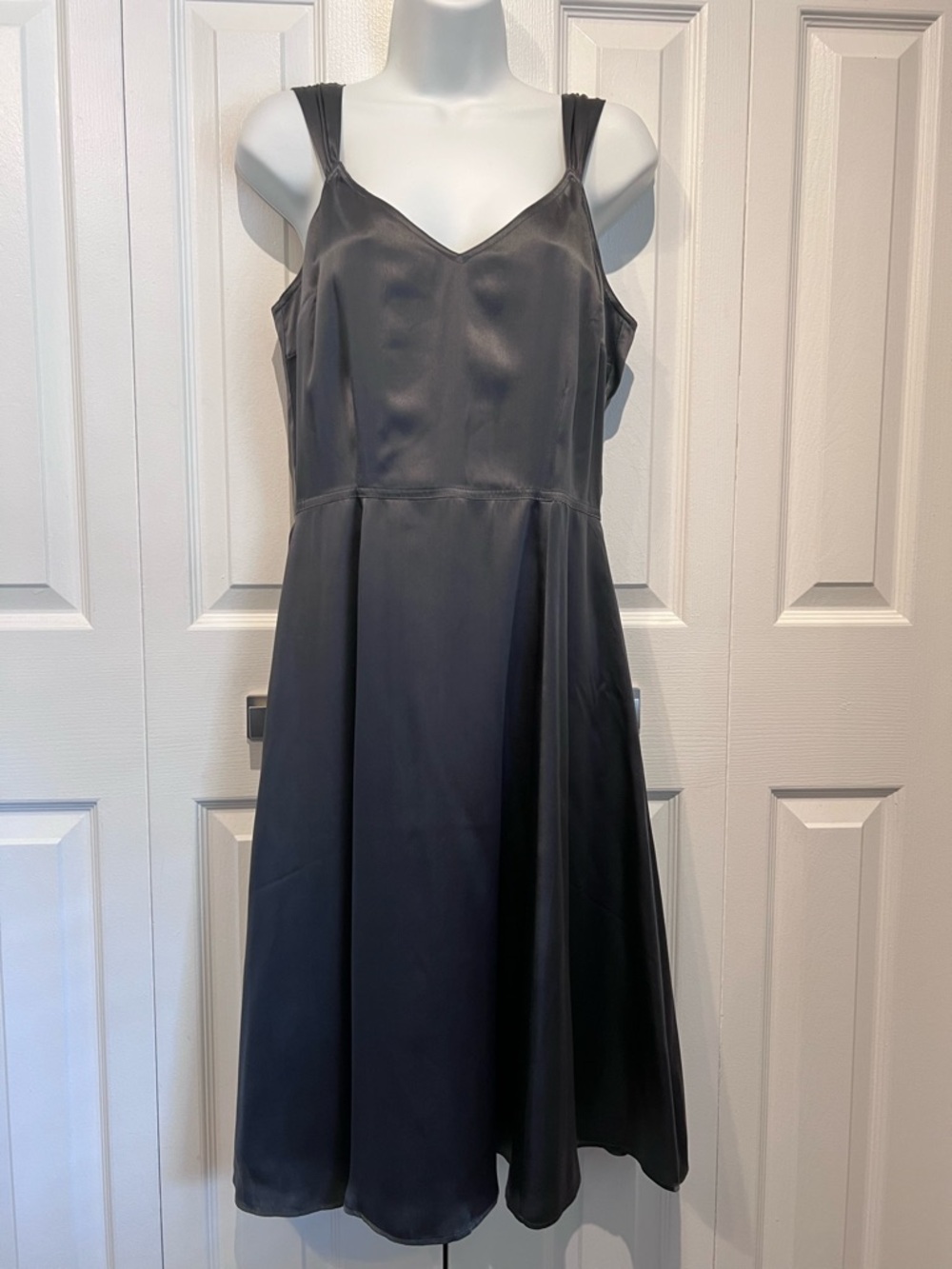 Jacob Grey/Pewter 100% Silk Vintage Fit & Flare Dress Size 10